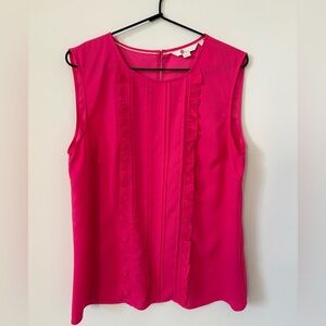 Boden Hot Pink Ruffle Sleeveless Blouse US 10